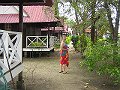  Linda outside our cabin at Watercolours